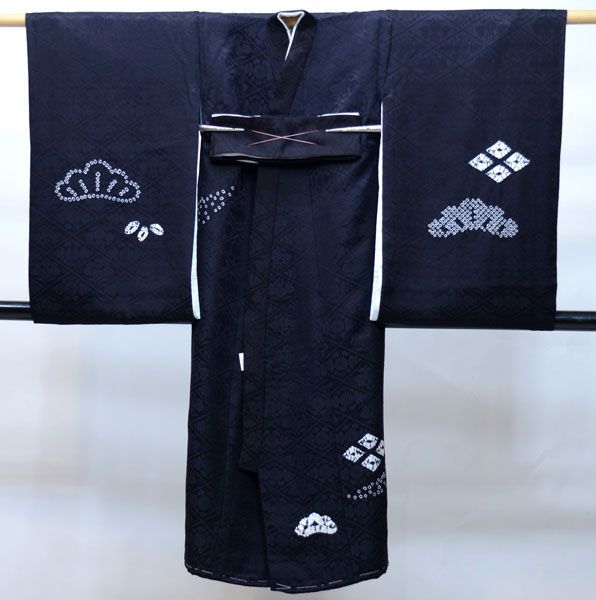 お宮参り 正絹 男児 のしめ 産着 綸子地 金刺繍 着物 男の子 鷹 祝着 総 絞り 高級 初着 青系