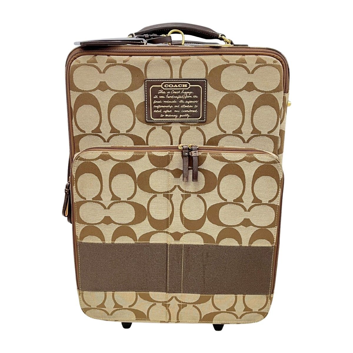 ◆◆COACH コーチ キャリーバッグ シグネチャーキャンパスレザー スレ有 F77020 ブラウン