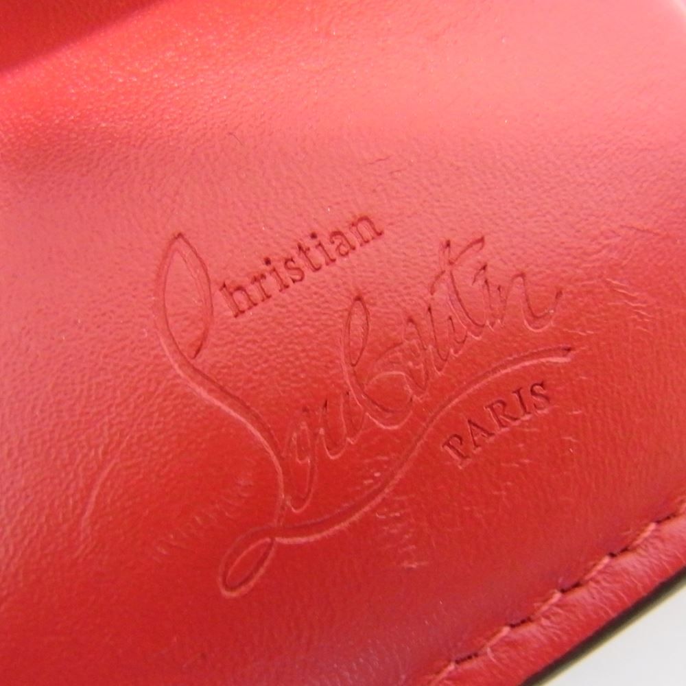 Christian Louboutin クリスチャンルブタン レオパード レザー 二つ折り財布 コンパクトウォレット ブラック系レディース