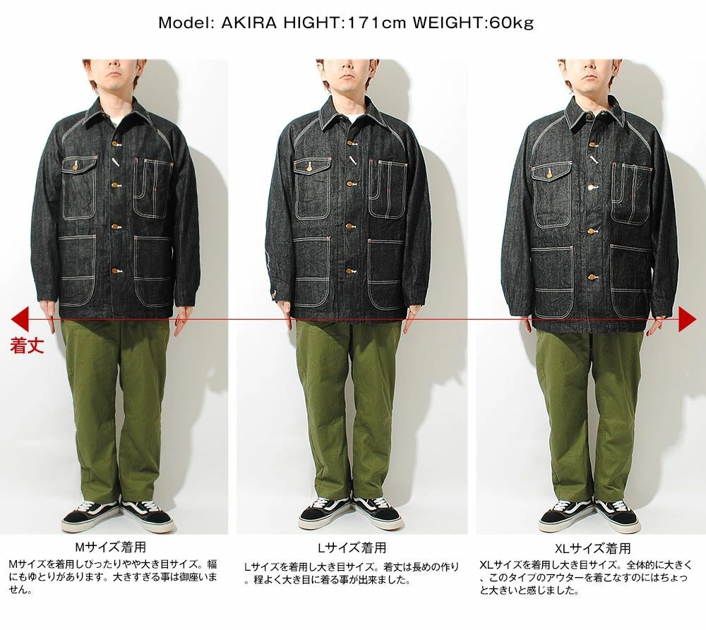 HOUSTON】 ヒューストン 14oz セルビッチ デニムカバーオール レイル