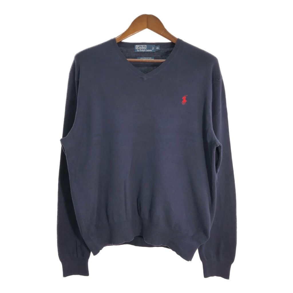 【新品未使用】ポロラルフローレン紺ネイビー半袖コットンニットクルーネックMタグ付 Polo Ralph Lauren Crew-Neck Border Cotton Knit 紺生成り L ポロ