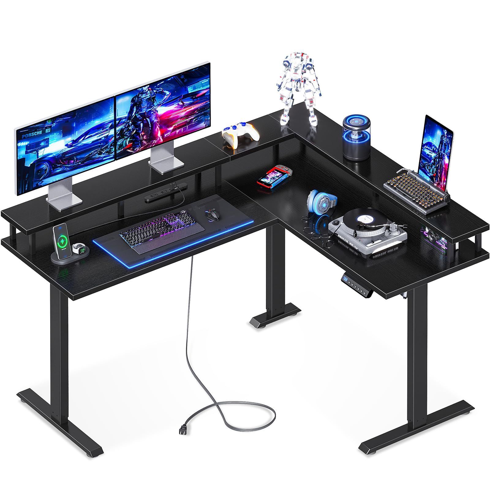 Amazon | UPHYB ゲーミングデスク 電動 昇降式デスク USB