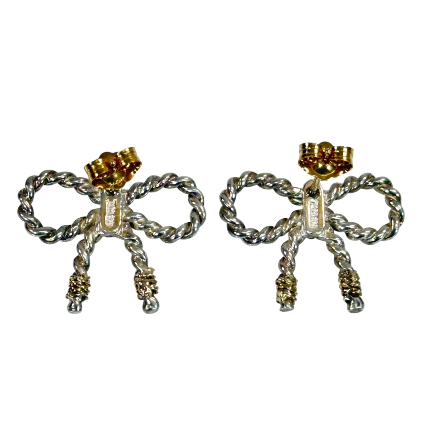 TIFFANY & Co. ティファニー ツイスト リボン ピアス Ag925 Au18K