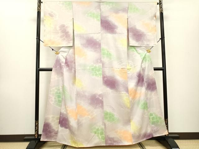 平和屋着物▽上質な小紋 霞文 暈し染め 正絹 逸品 未使用