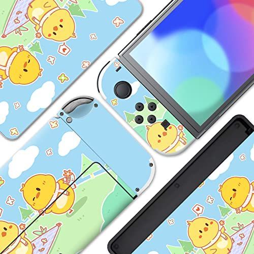ピクニックフェア PlayVital Switch 有機OLEDモデルに対応用フルセット保護ステッカー、Switch OLEDコンソール＆ジョイコン＆ドック＆グリップに対応用カスタムビニールステッカースキン【ピクニ