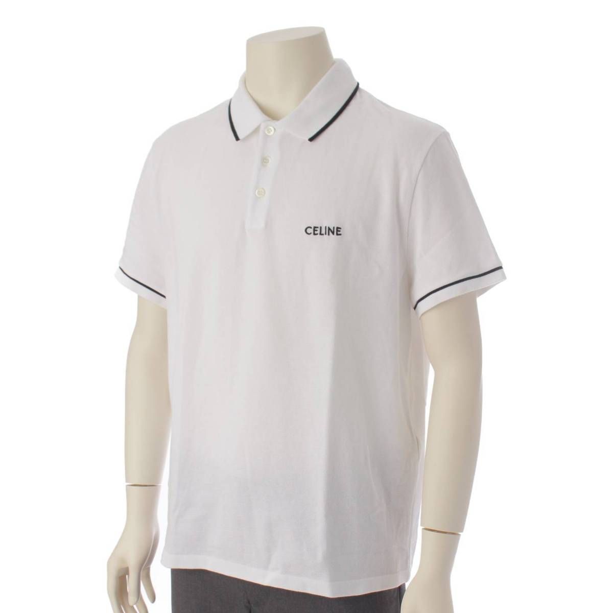 CELINE ポロシャツ　セリーヌ TRIOMPHE POLO IN FINE COTTON - BLACK | CELINE