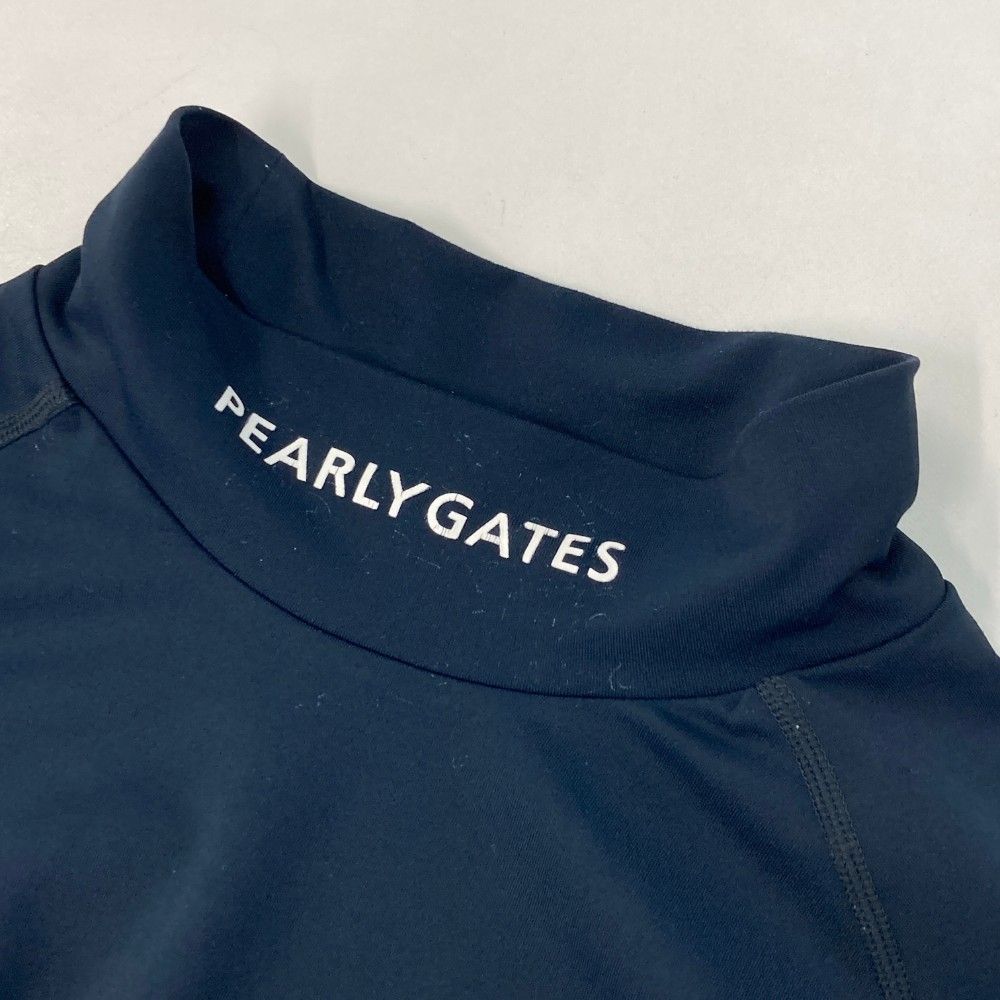 サイズ：6 PEARLY GATES パーリーゲイツ  ハイネック 長袖インナーTシャツ  ネイビー系 [240101430933] ゴルフウェア メンズ ストスト サイズ：6 PEARLY GATES パーリーゲイツ ハイネック 長袖