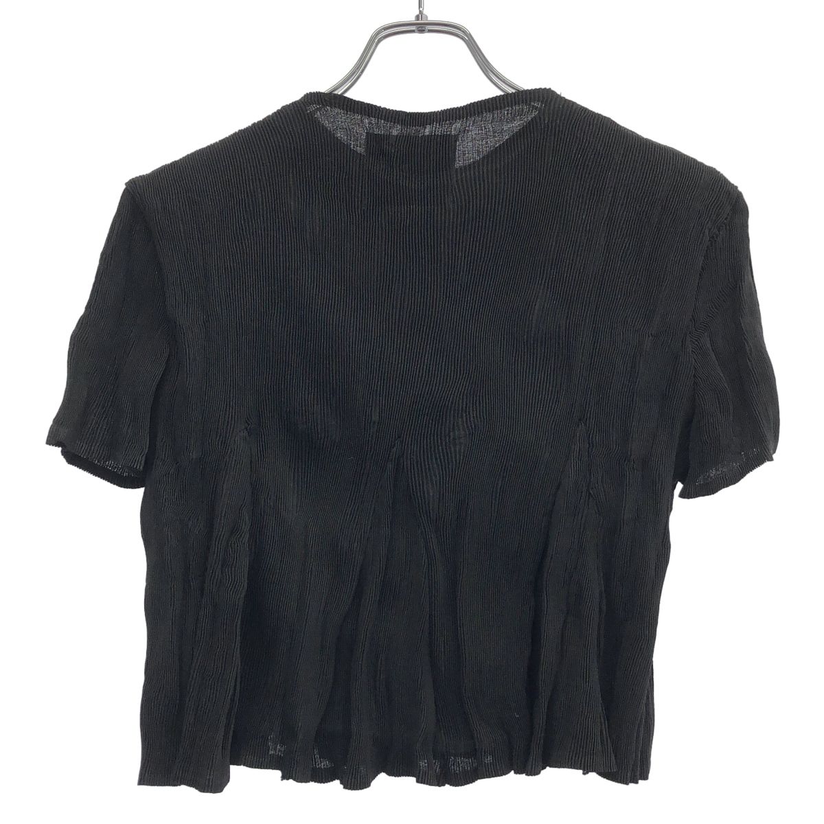 Gongdid Design ゴンディッドデザイン WAVY CROP TOP ウェーブプリーツトップス 1155168009 ブラック Gongdid Design ゴンディッドデザイン WAVY CROP TOP ウェーブプリーツ