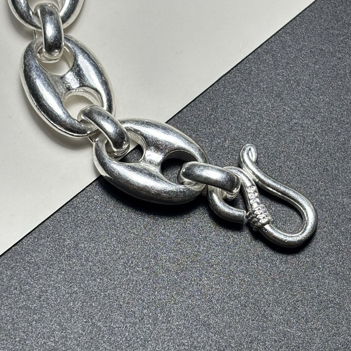新発売の ヴィンテージ シルバー アンカーチェーン ブレスレット 925 刻印 アクセサリー