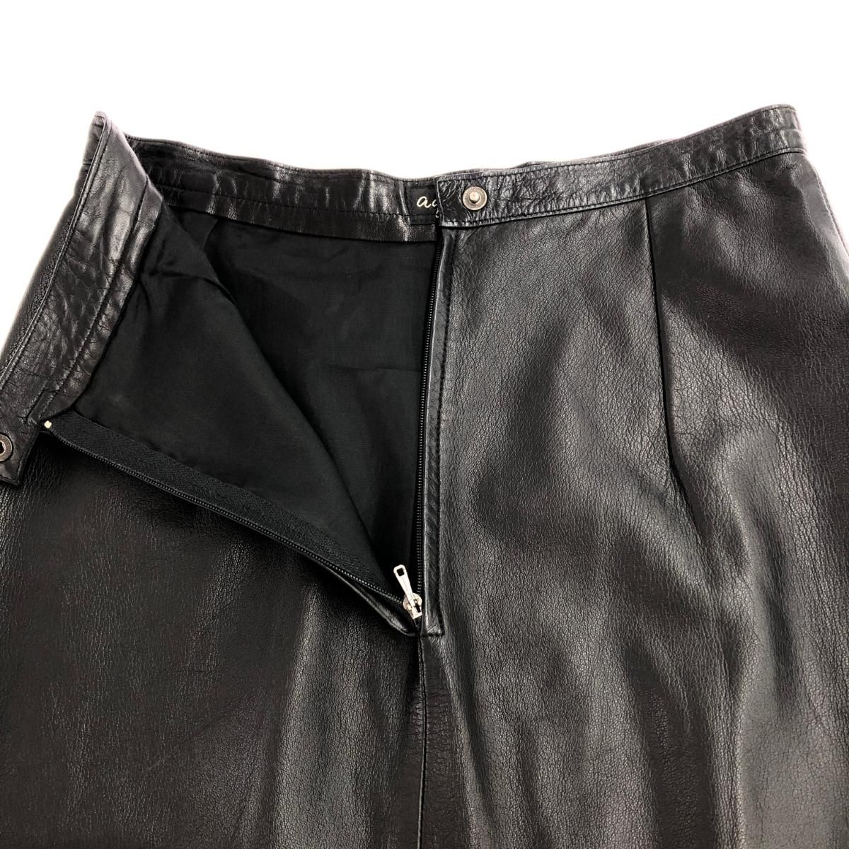 agnes b. アニエスベー レザー スカート サイズ:38 ブラック  