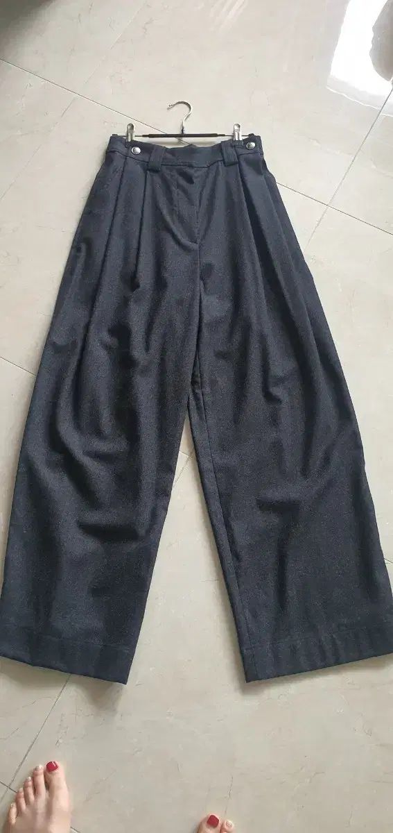 システム ワイド ウール カシミア ブレンド ワイドパンツ