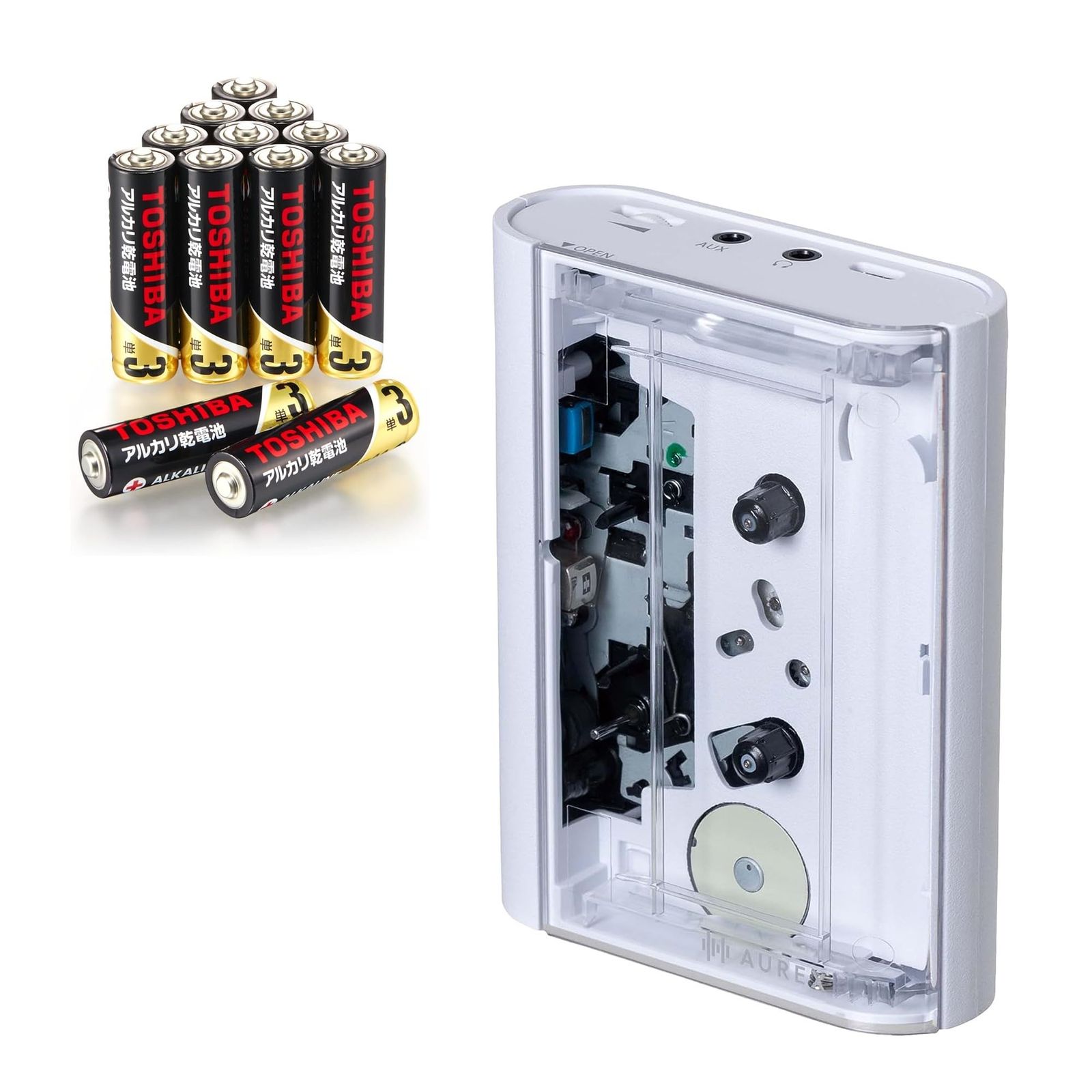 セット買い AUREX ワイヤレス カセットプレイヤー AX-W10C - 東芝 TOSHIBA アルカリ乾電池 単3形 12本入 1.5V 使用推奨期限 10年保存 液漏れ防止構造 Zシリーズ LR6Z 12P