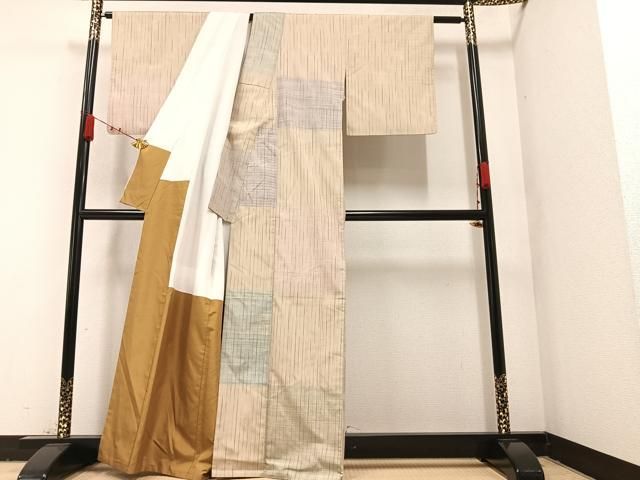 平和屋着物○上質な紬 変わり市松 正絹 逸品 AAAZ8862ph - メルカリ
