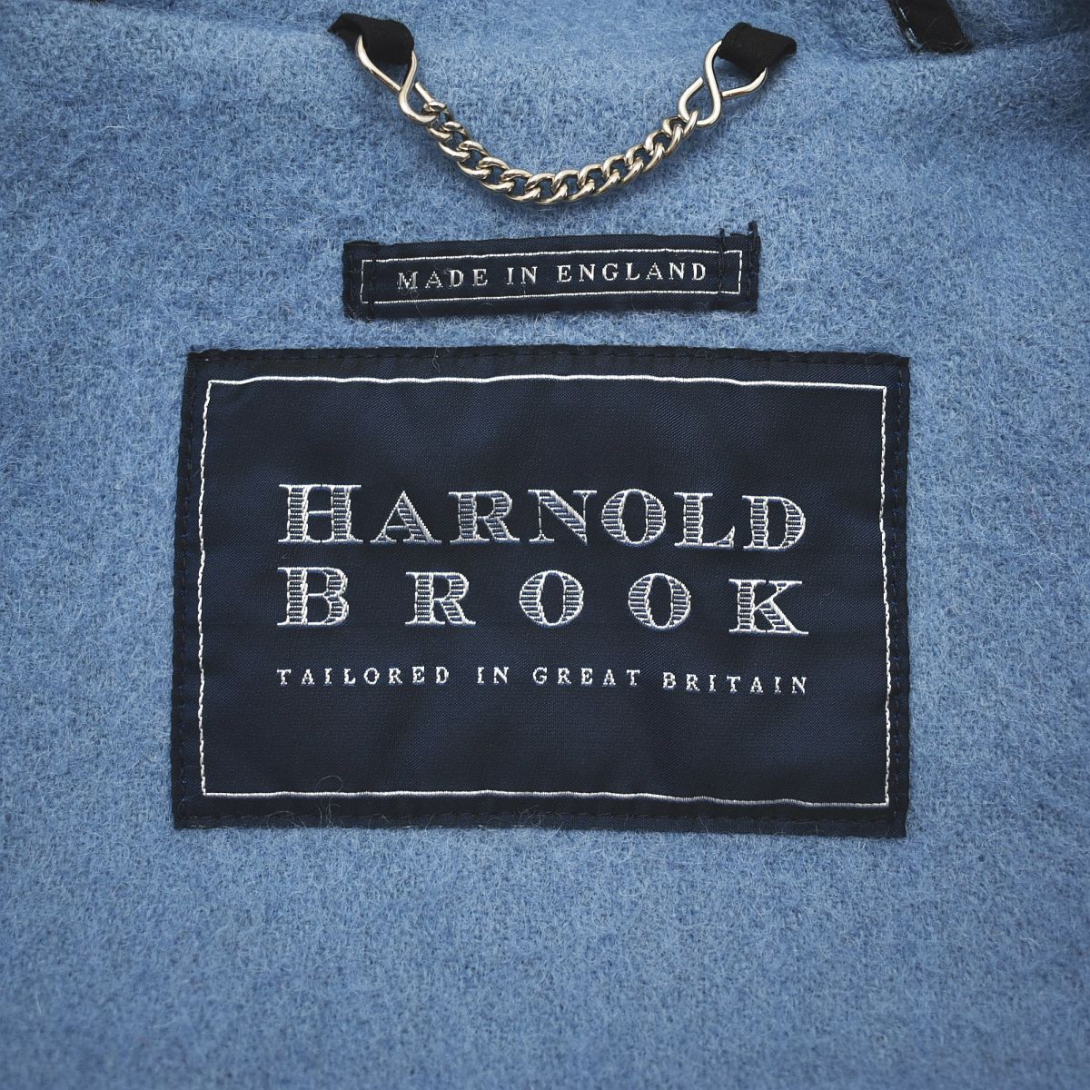 上質 英国製 HARNOLD BROOK アーノルドブルック ダッフルコート 40 サックスブルー ブリティッシュ トラッド 冬物 アウター KANDAIZUMI_COM
