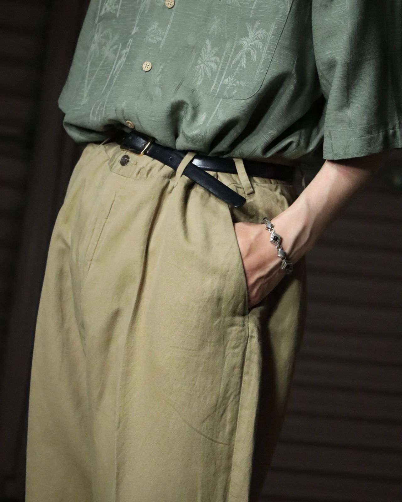 Polo Ralph Lauren linen blend wide-straight slacks beige