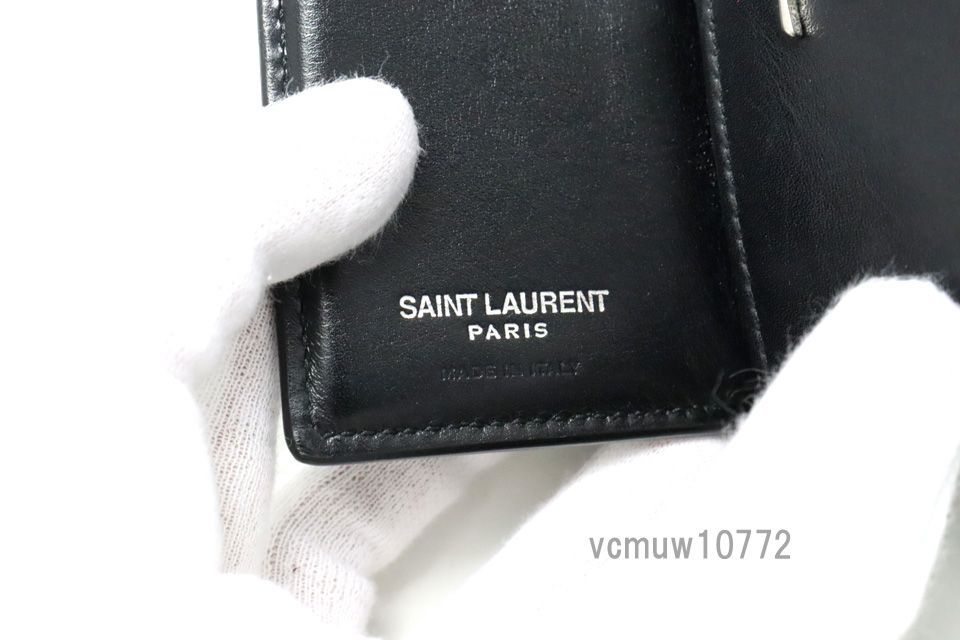 近年モデル希少美中古■SAINT LAURENT PARIS レザー 3つ折り財布 サンローランパリ■0613wa3011-4M