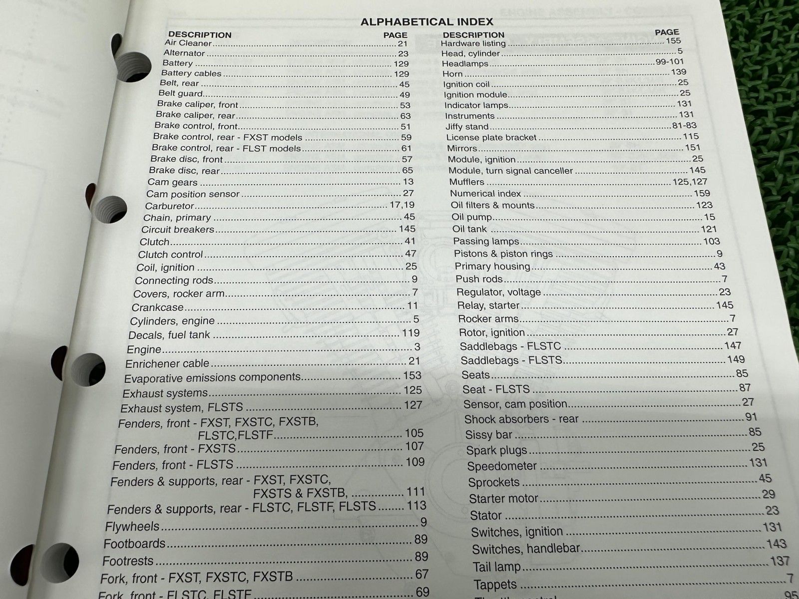 ソフテイル パーツリスト 英語版 ハーレー 正規 バイク 整備書 1999年ソフテイルモデル パーツカタログ vB