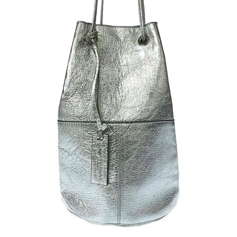 美品✨マルコマージ 巾着 ショルダーバッグ シルバー レザー 籠素材 2WAY MARCO MASI Marco Masi マルコマージ レザー 巾着 ショルダー