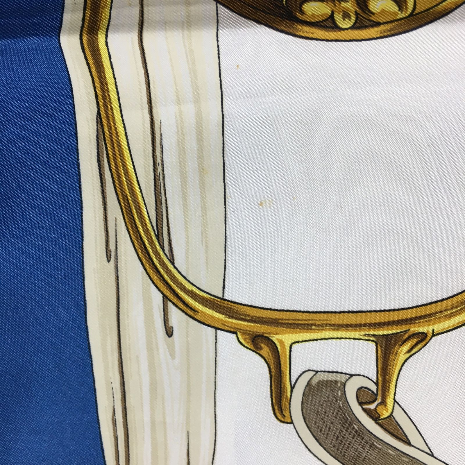 2507-99｜美品｜エルメス カレ 90 スカーフ シルク ブルー