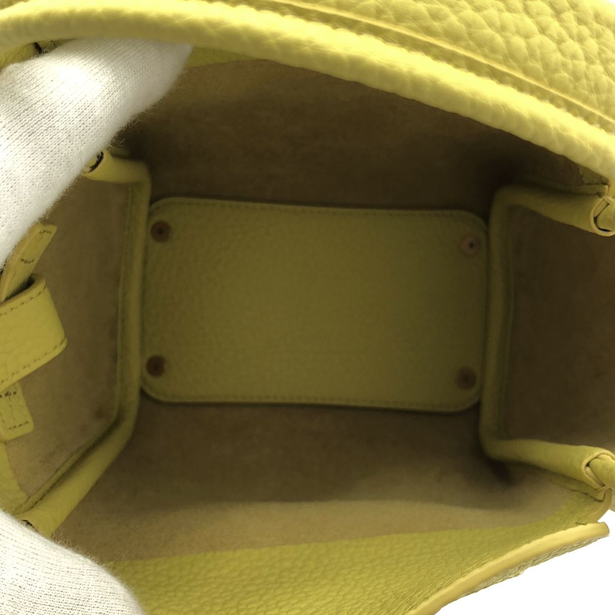 【美品】  Songmont / ソングモント | Mini Song ミニソング / レザー 2way ショルダーバッグ | イエロー | レディース Mini Bucket Bag | Full-Grain Leather, Compact & Structured – Songmont