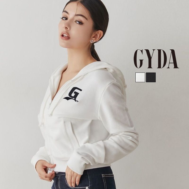 即納】G embroidery ZIPUPスウェットパーカー GYDA ジェイダ