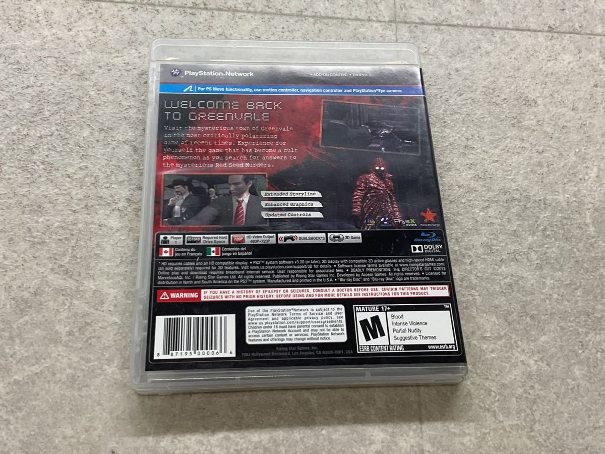 PlayStation 3/プレイステーション 3/プレステ 3/PS 3 マイクロソフト Deadly premonition:the director&amp;#039;s cut レッドシーズプロファイル 北米 ソフト Deadly Premonition The Director's Cut - PlayStation 3