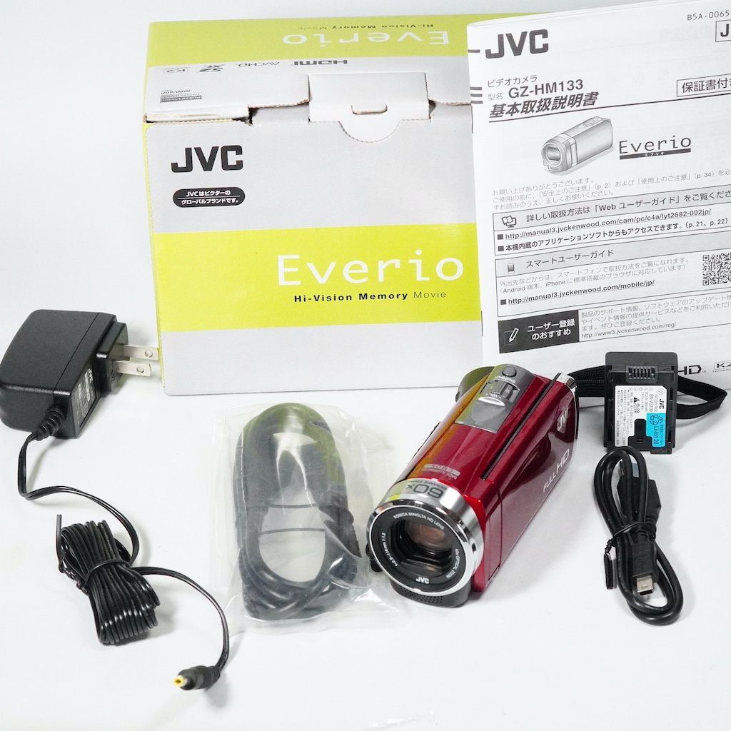 JVC Victor Everio GZ-HM133-R レッド 元箱 動作OK 返金保証 /2154