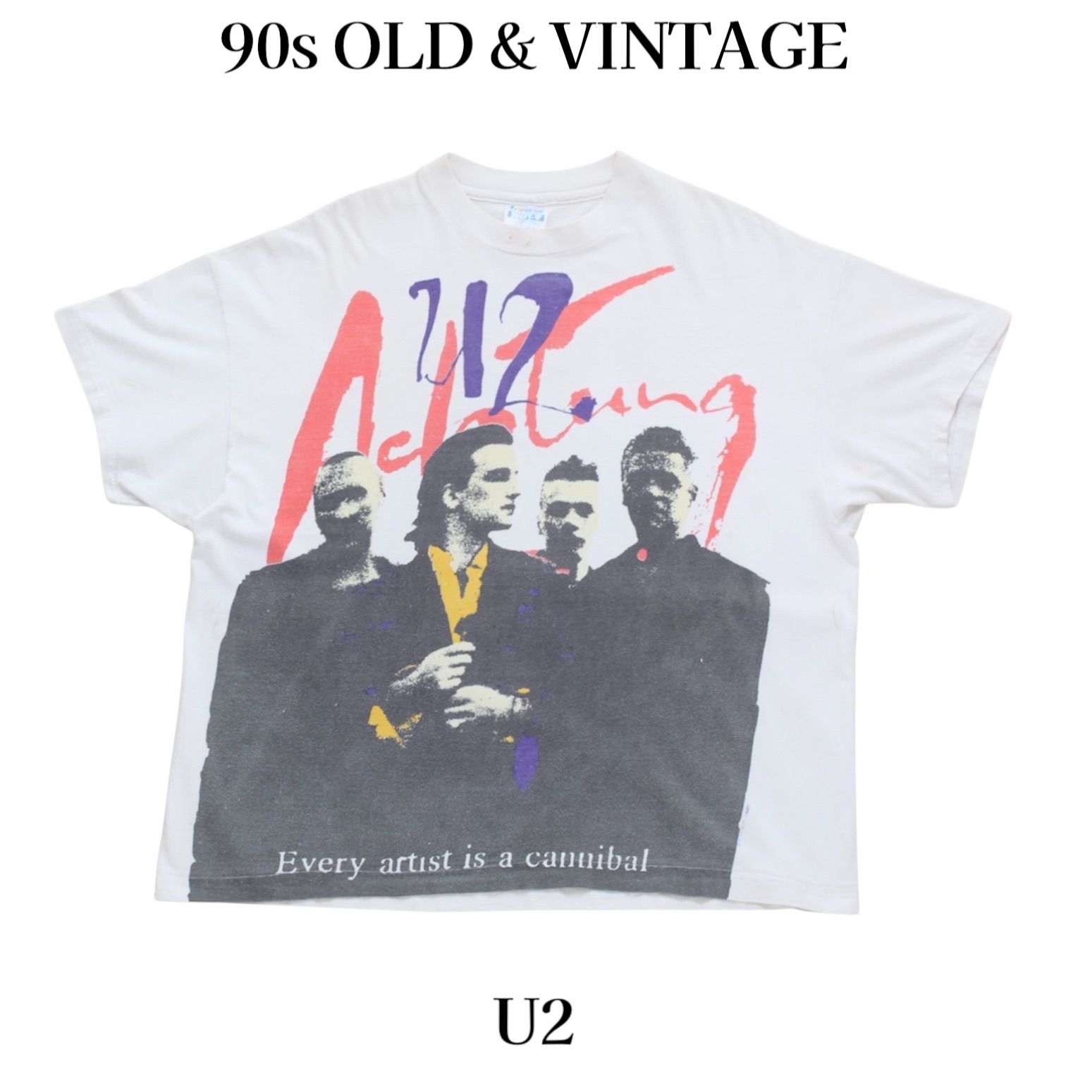 古着 90s ユーツー Tシャツ USA製 ホワイト XL 当時物 ヴィンテージ 