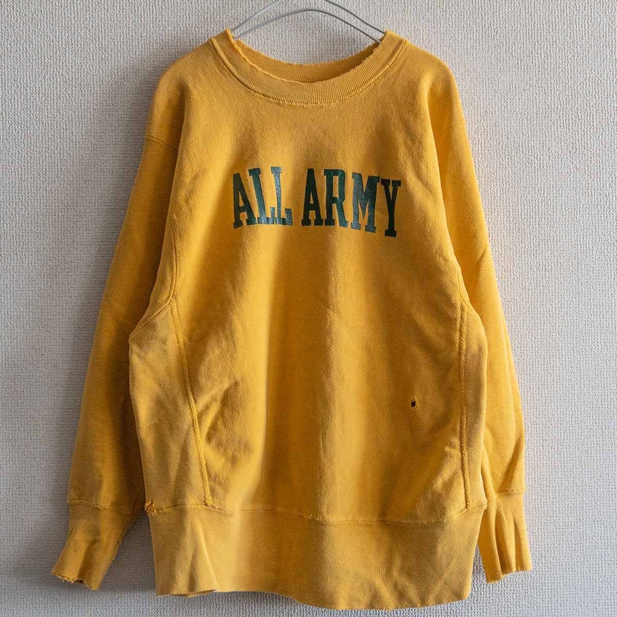 70s/希少】CHAMPION【ALL ARMY REVERSE WEAVE スウェット 】M リバース 