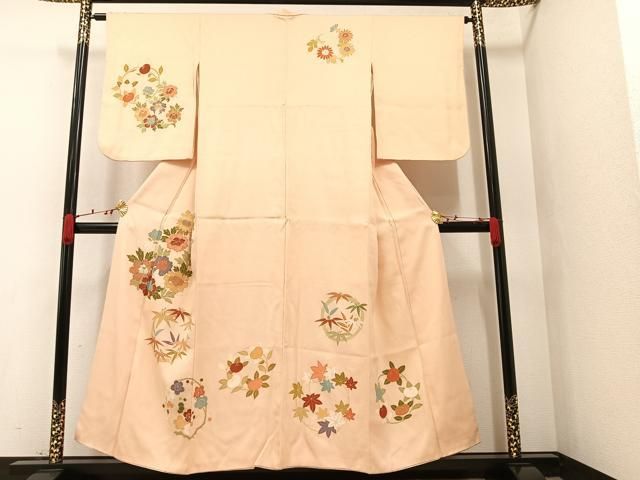 平和屋着物□訪問着 草花文 金彩 正絹 逸品 AAAW4450ph 平和屋着物○