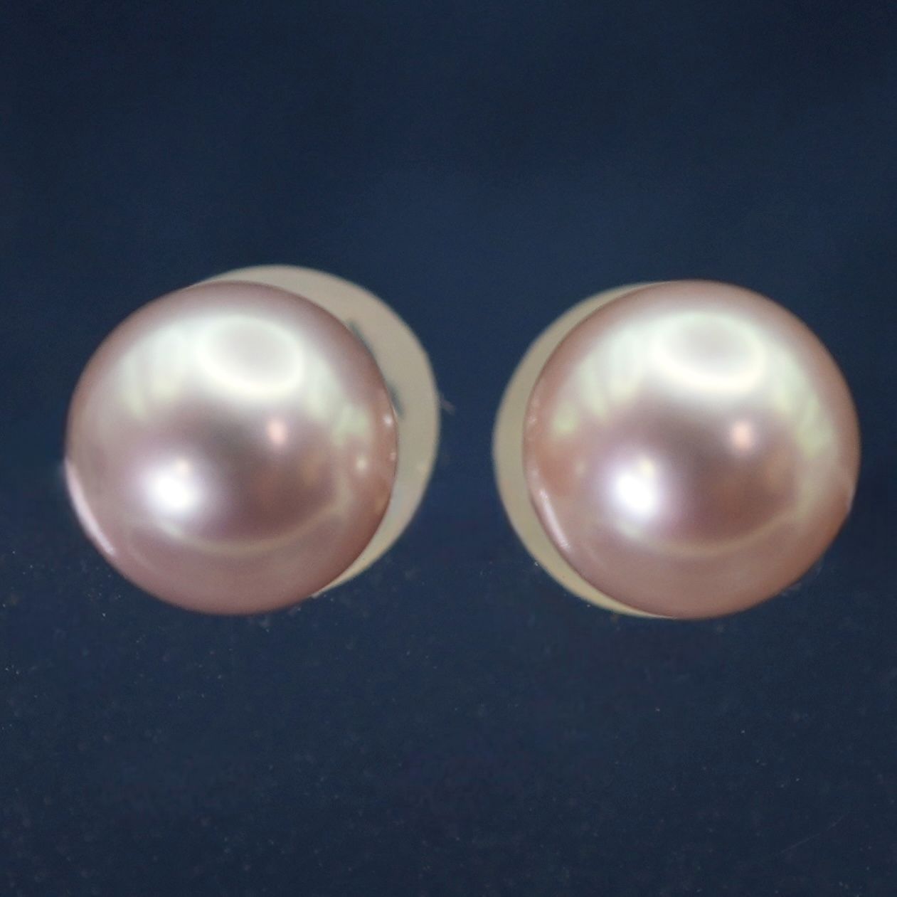 ミキモトペルリータ K18WG 薄ピンクパール 一粒 ピアス/25-1841S