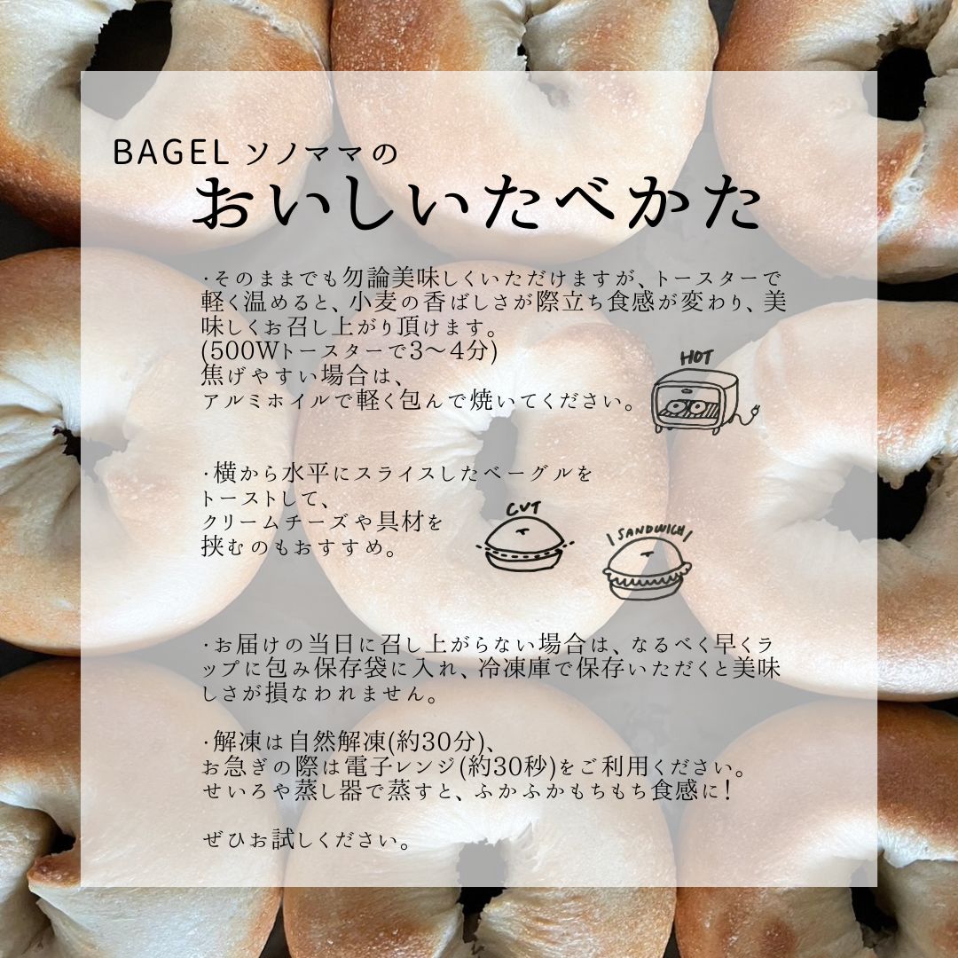 お食事系ベーグルの6個入りBセット②（プレーン×2・キャラ