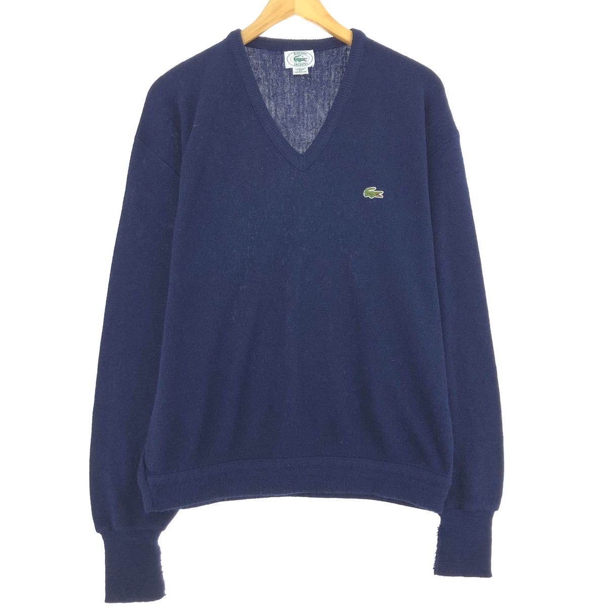 古着 80~90年代 ラコステ LACOSTE IZOD Vネック アクリルニット