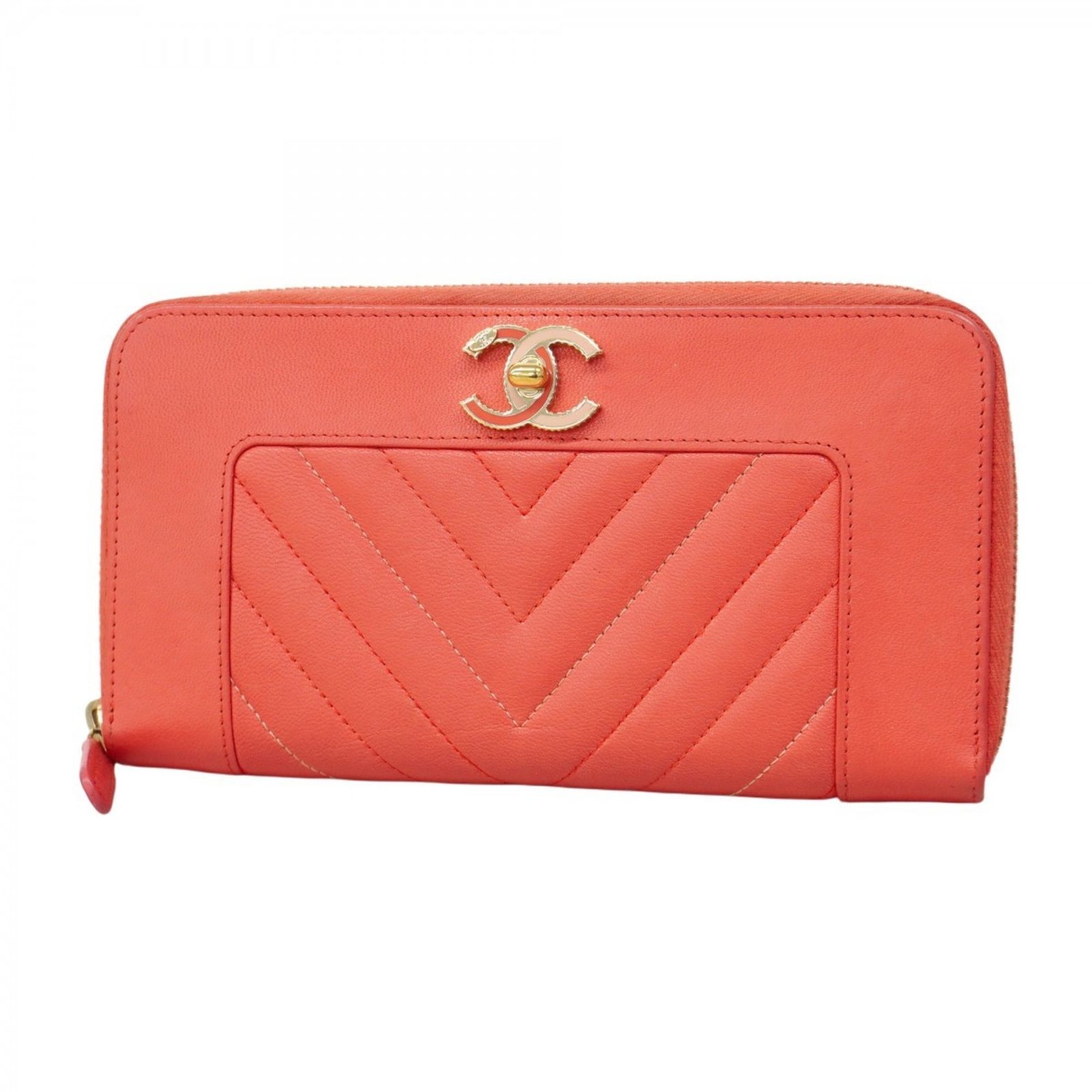 良品◇グッチ レザー ロゴ ラウンドファスナー 長財布 イエロー  