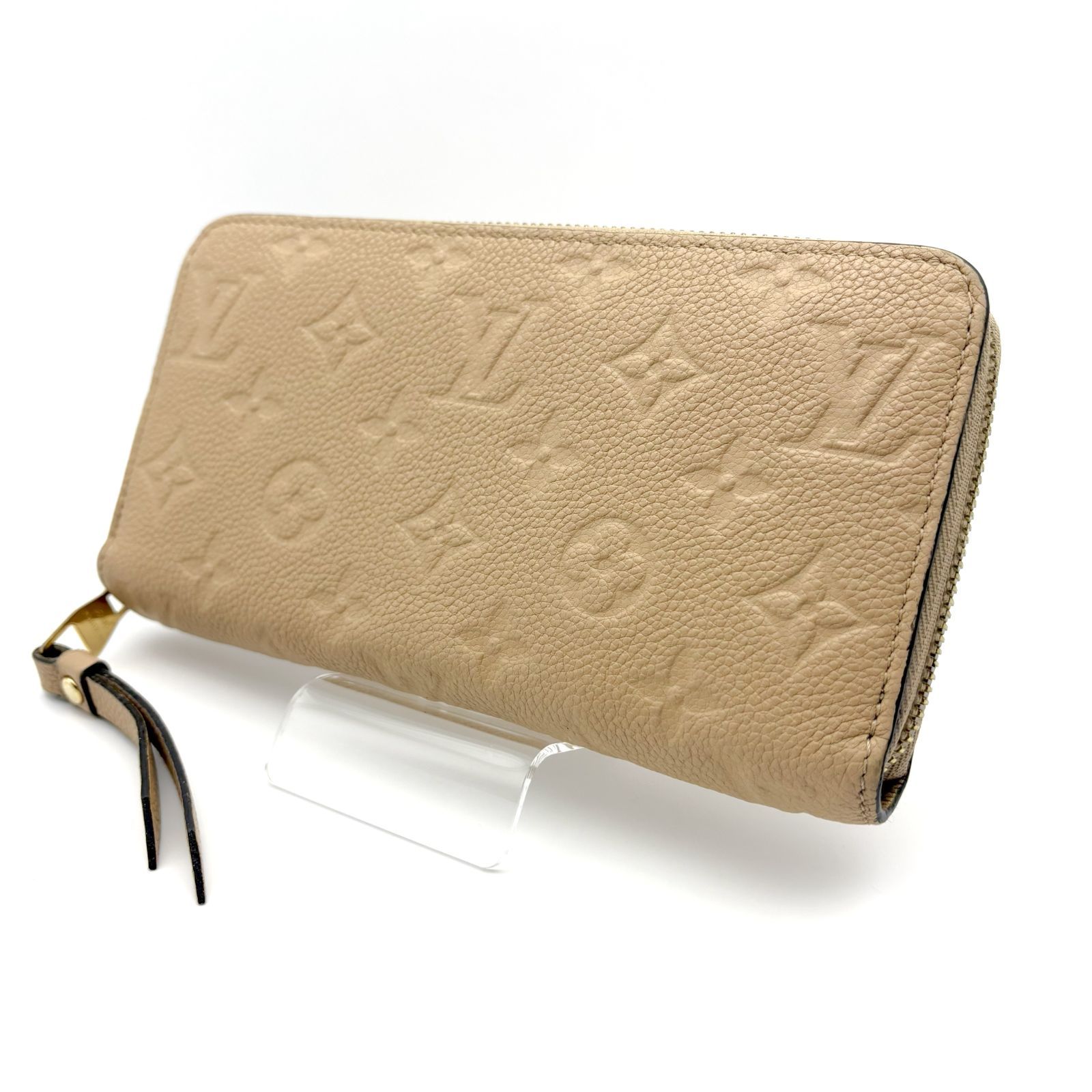 LOUIS VUITTON ルイヴィトン モノグラムアンプラント ジッピーウォレット ラウンドファスナー 長財布 デュンヌ ベージュ レザー