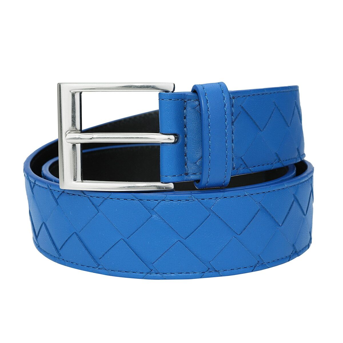 新品 ボッテガヴェネタ BOTTEGA VENETA ベルト レザーベルト ブルー  