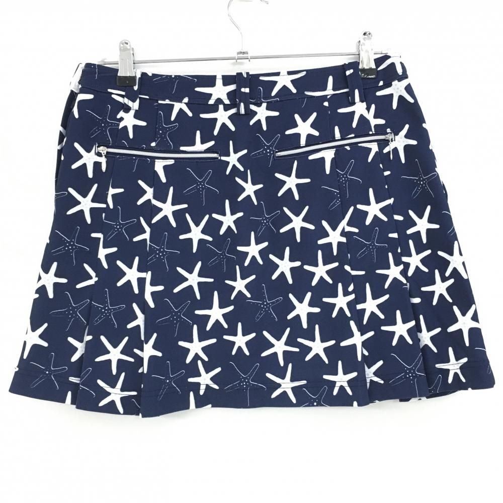 超美品】アダバット スカート ネイビー×白 ヒトデ柄 レディース 40(L