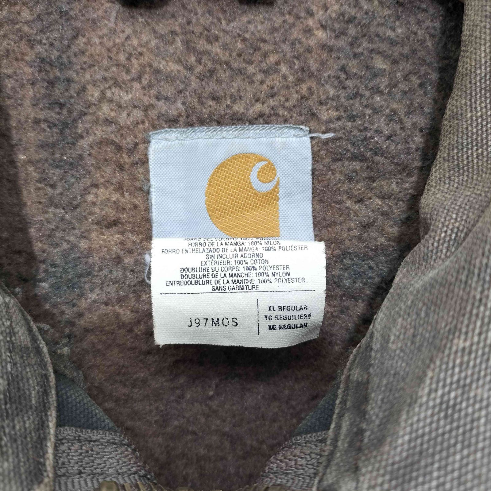 カーハート Carhartt 1997年 USA製 J97 MOSモスグリーン 企業ロゴ 裏地 
