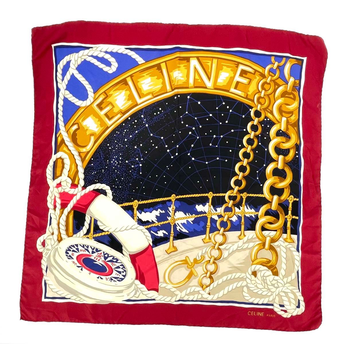 CELINE セリーヌ スカーフ マルチカラー 星座 シルク100