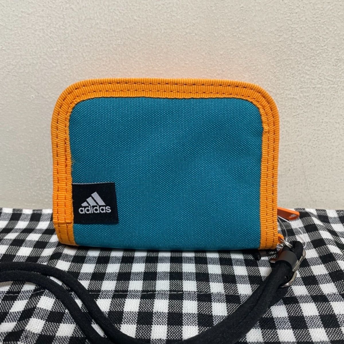 新品☆アディダス折り財布【ブルー&オレンジ】adidas - メルカリ