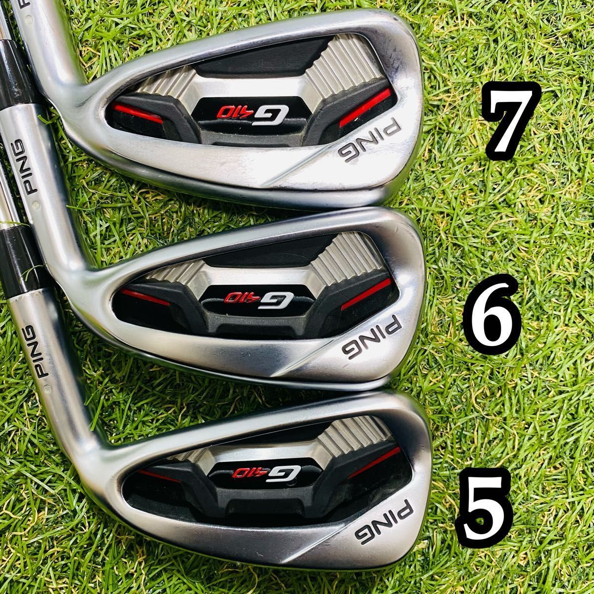 良品】初心者推奨 ピン G410 黒ドット メンズアイアンセット 6本 S