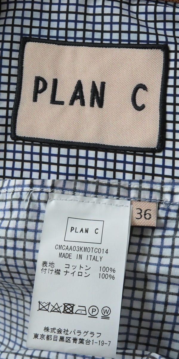 良品◇正規品 PLAN C プランシー CMCAA03KMOTC014 チェック柄 ニット襟