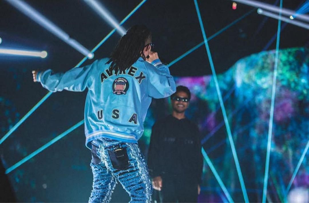 Kaneee KEIJU着用 AVIREX レザージャケット 羊革 ラッパー