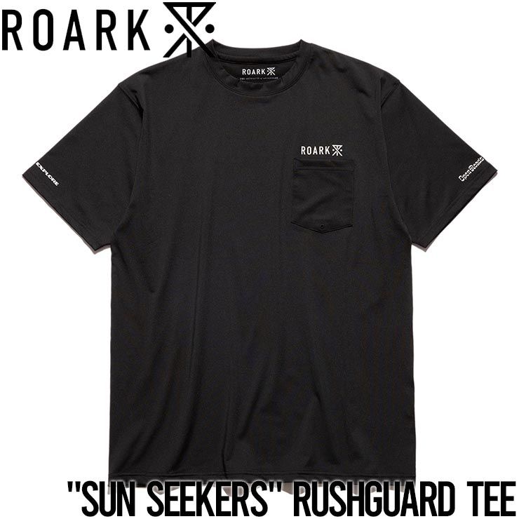 ポケット付き半袖ラッシュガードTEE THE ROARK REVIVAL ロアークリバイバル SUN SEEKERS RUSHGUARD TEE RGTJ1020-BLK 日本代理店