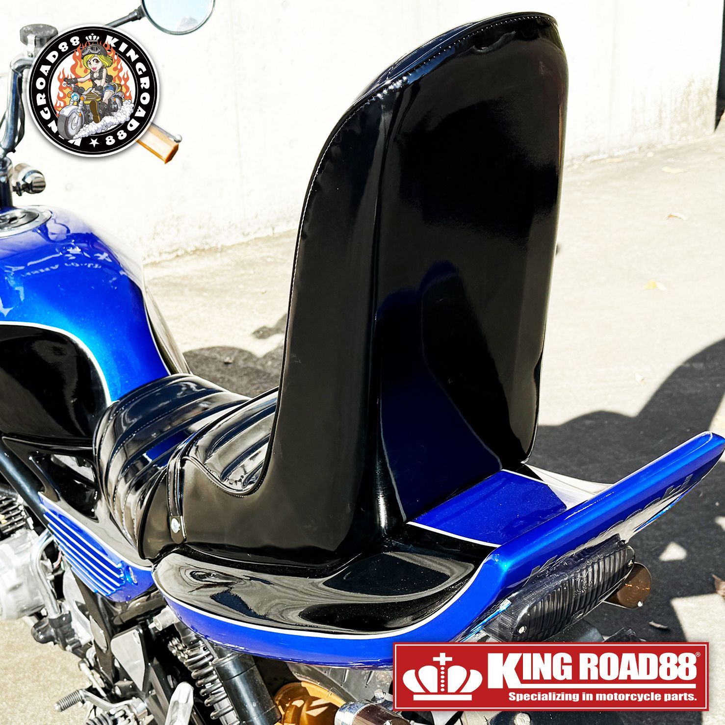 新商品□初回数量限定□モニター価格】カワサキ バリオスⅡ型 ZR250B ☆ KingRoad88 / ３段シート / エナメル ブラック 45cm  / 36,800円→26,800円 / 送料無料！！！ 2型 三段シート - メルカリ