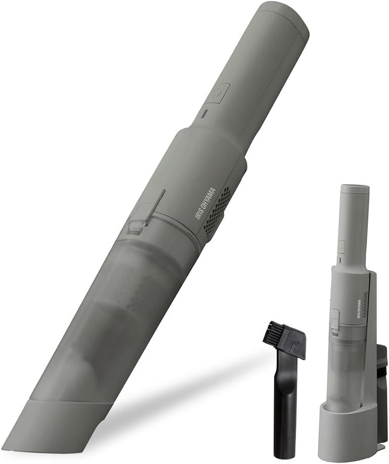 【Amazon.co.jp限定】アイリスオーヤマ 掃除機 コードレス ハンディ ハンディクリーナー 充電スタンド付き 吸引力強化 コンパクト 車用 軽量 500g 静音 AZ-HCD-21 ダークグレー