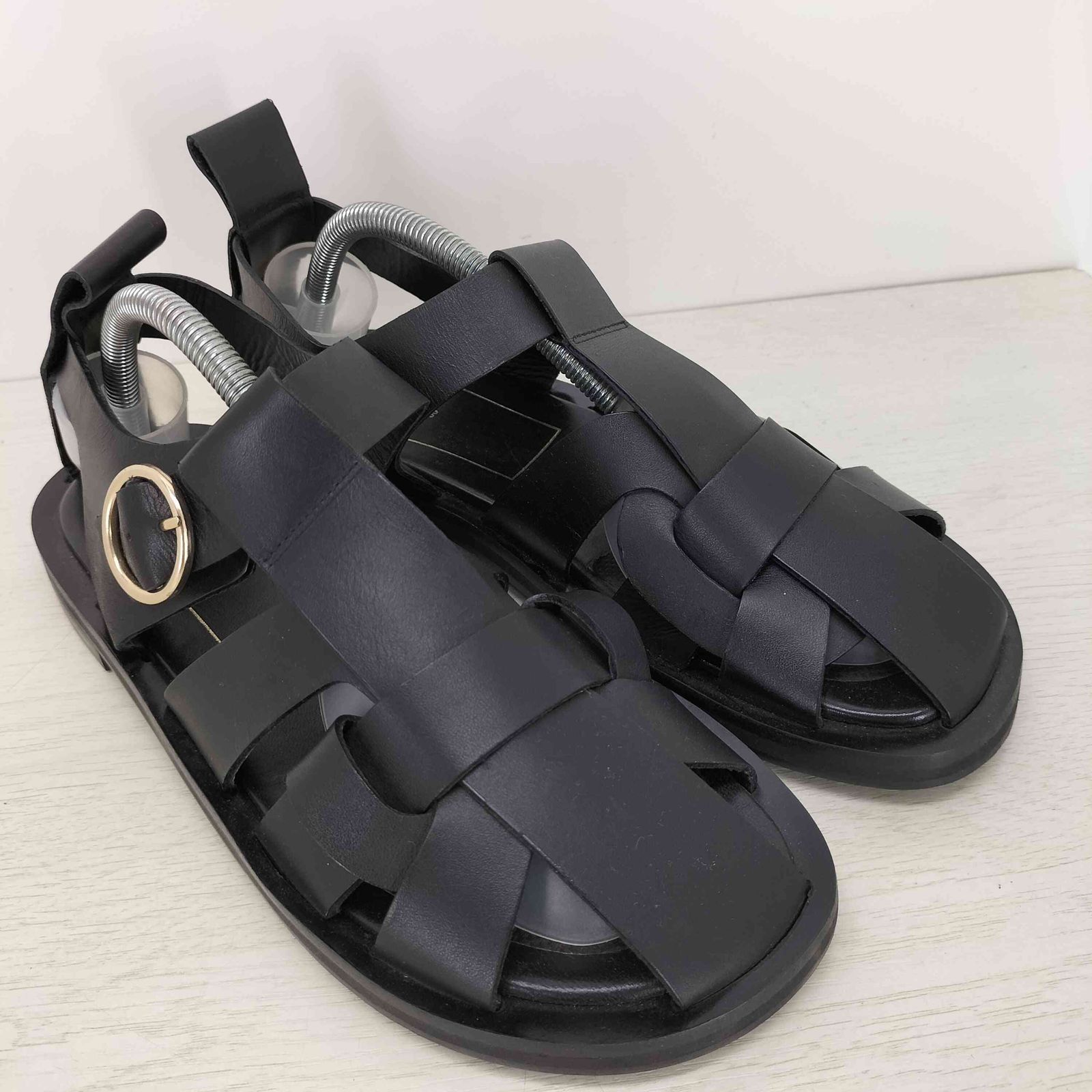 ZARA/グルカサンダル/38 ZARA レザー サンダル グルカサンダル ブラック 24 6cm 38 本革