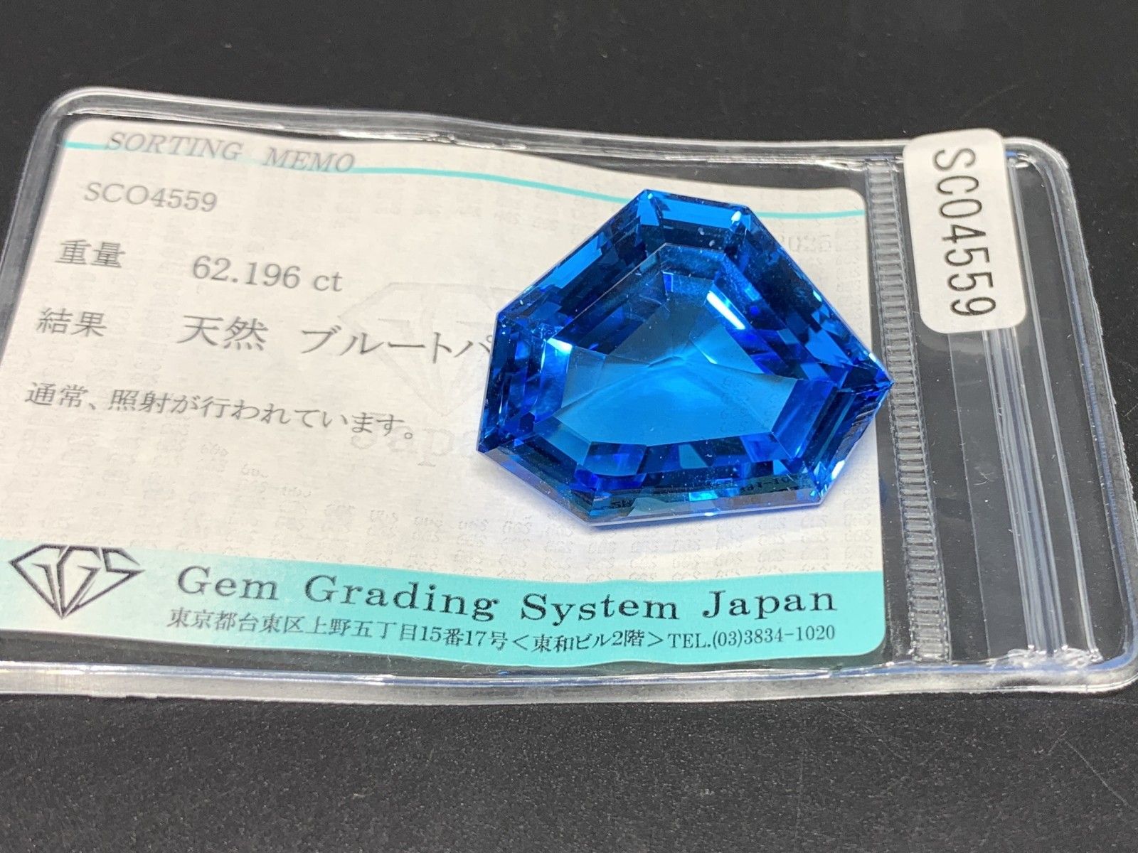 ブルートパーズ 天然 62.196ct 宝石ソーティング付き 27.6㎜×22.5㎜×14.3㎜ ルース 裸石 6985Y FORTGASGNV_COM_BR