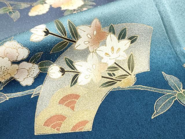 平和屋着物□訪問着 手描き 紫陽花 暈し染め 金彩 正絹 逸品