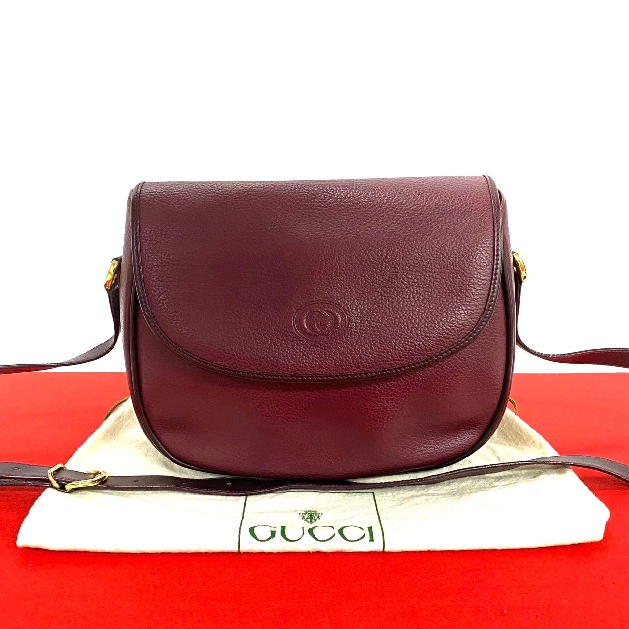 極 美品 袋付き GUCCI グッチ オールドグッチ シェリーライン GG ロゴ  